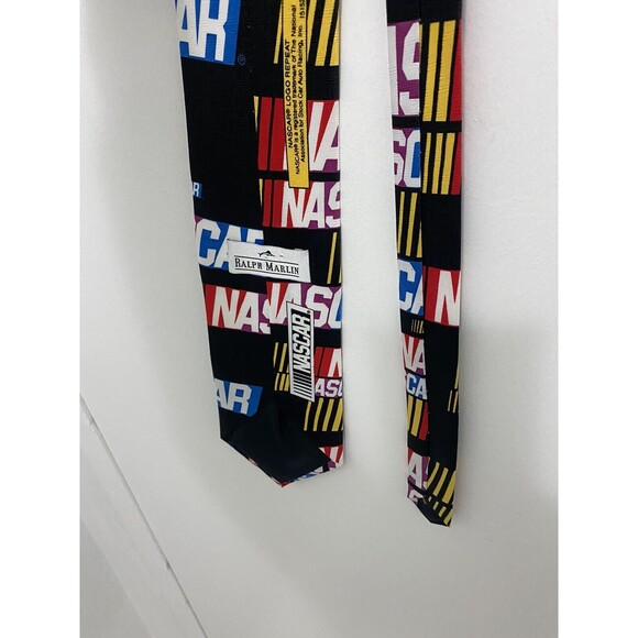 VTG NASCAR Necktie Tie Ralph Marlin Made in USA Rm Style Multicolored - Picture 4 of 8